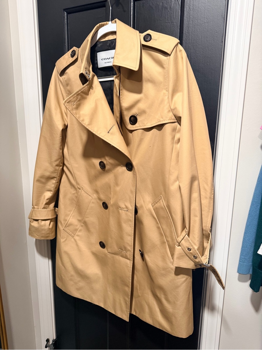 Coach Classic Double-Breasted Tan Trench Coat